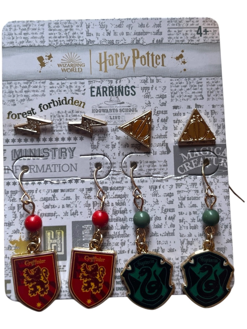 Harry Potter Hogwarts House Earring Set - Red & Green